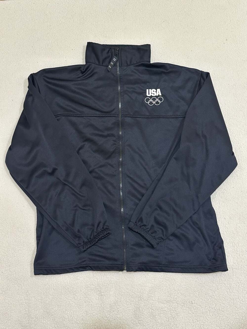 Vintage US Olympic Committee Team Full-Zip Track Jacket Navy Blue